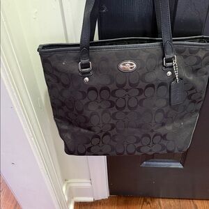 Coach Black Signature Tote Bag